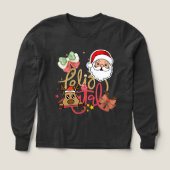 Long sleeved cute t-shirt with fancy christmas (Design Vorderseite)