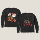 Long sleeved cute t-shirt with fancy christmas (Design Vorder- & Rückseite)