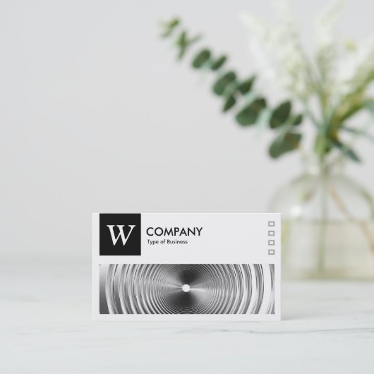 Long Spring B&W - Logo und Panel v2 - Schwarz Visitenkarte (Stehend Vorderseite)