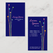 Long Stems - Dunkelblau Visitenkarte (Vorne/Hinten)