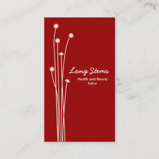 Long Stems - Dunkelrot auf Creme Visitenkarte