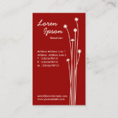 Long Stems - Dunkelrot auf Creme Visitenkarte (Rückseite)