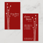 Long Stems - Dunkelrot auf Creme Visitenkarte (Vorne/Hinten)