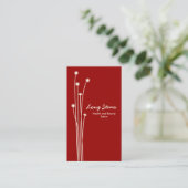 Long Stems - Dunkelrot auf Creme Visitenkarte (Stehend Vorderseite)