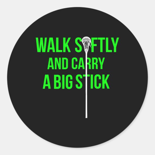 Long Stick Middie (lsm) Neon Lacrosse Defense Lax Runder Aufkleber (Vorderseite)