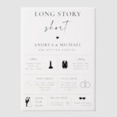 Long Story Short Infographic Save the Date Wedding Pergament Einladungen (Vorderseite)