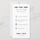 Long Story Short Minimalist Timeline Photo Wedding Save The Date (Vorderseite)