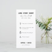 Long Story Short Minimalist Timeline Photo Wedding Save The Date (Stehend Vorderseite)