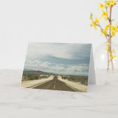 Long Straight Road durch mexikanische Baja Landsch Karte (Gelbe Blume)