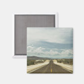 Long Straight Road durch mexikanische Baja Landsch Magnet (Vorderseite/Rückseite)