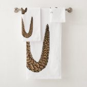 Long-tailed pangolin cartoon illustration badhandtuch set (Insitu)
