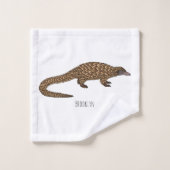 Long-tailed pangolin cartoon illustration badhandtuch set (Waschlappen)