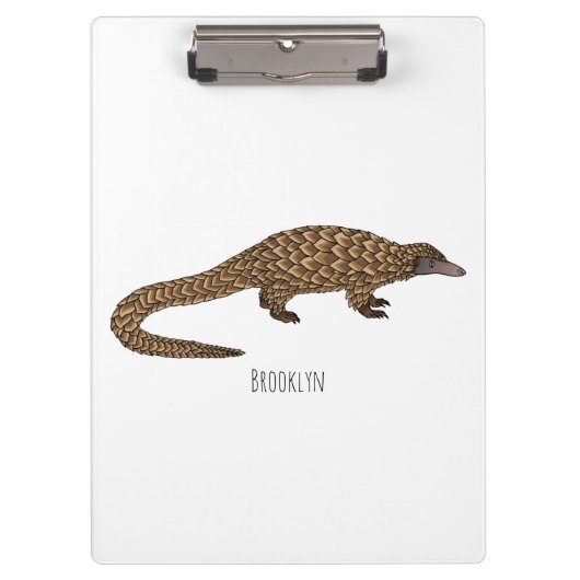 Long-tailed pangolin cartoon illustration klemmbrett (Vorderseite)