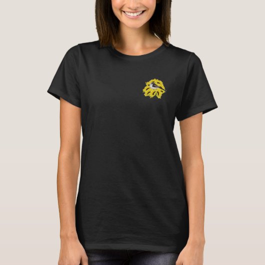 Long Tailed Titmouse Bird Sunflower Birdwatcher Bi T-Shirt (Vorderseite)