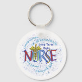 Long Term Care Nurse custom name Keychain Schlüsselanhänger (Vorderseite)