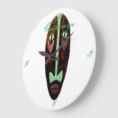 Long Tiki Mask Thunder_Cove Große Wanduhr (Winkel)