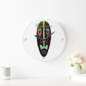 Long Tiki Mask Thunder_Cove Große Wanduhr (Zuhause)