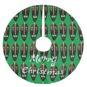 Long Tiki Mask Thunder_Cove Polyester Weihnachtsbaumdecke (Vorderseite)