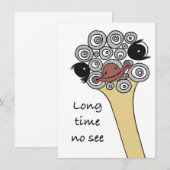 Long time no see – a friendly hello, doodle-style mitteilungskarte (Vorne/Hinten)