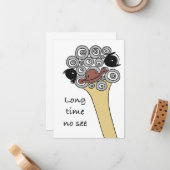 Long time no see – a friendly hello, doodle-style mitteilungskarte (Vorderseite/Rückseite Beispiel)