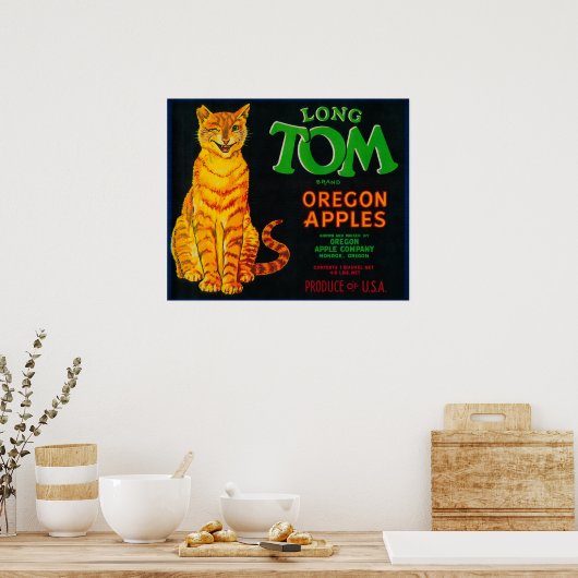 Long Tom Apple Crate LabelMonroe oder Poster (Küche)