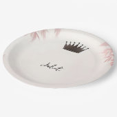 Long Tulle Regal Glam Blush Pink Brautparty Pappteller (Schrägansicht)