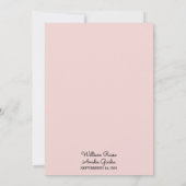 Long Tulle Regal Royal Glam Blush Pink Wedding Einladung (Rückseite)