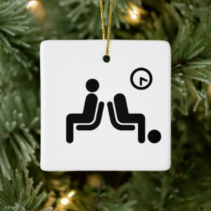 Long Wait Sign Keramikornament