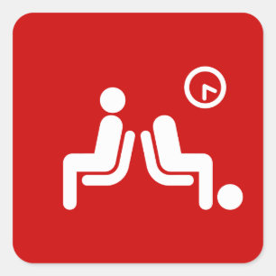 Long Wait Sign Quadratischer Aufkleber