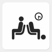 Long Wait Sign Quadratischer Aufkleber (Vorderseite)