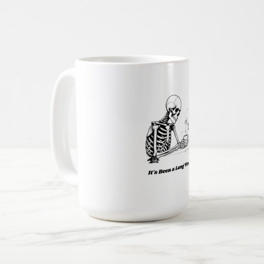 Long Week Skeleton Minimalist coffee mug Kaffeetasse (Vorderseite Links)