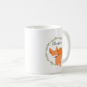 Long Winter's Nickerchen Holiday Fox mit Namen Kaffeetasse (VorderseiteRechts)