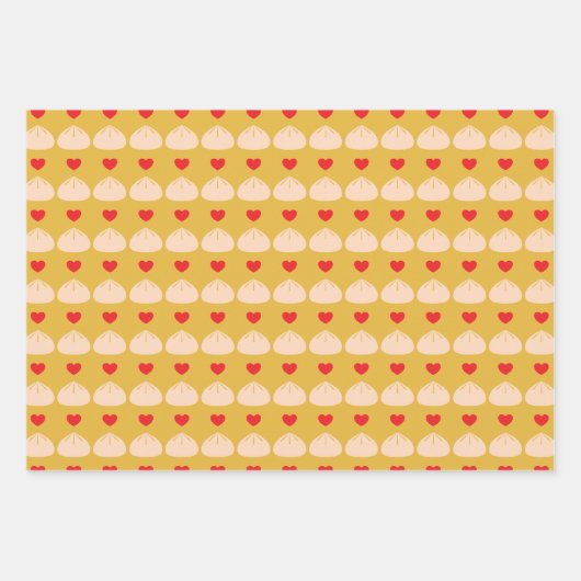 Longan Wrapping Paper Liebe Dumpling Geschenkpapier Set (Vorderseite 3)