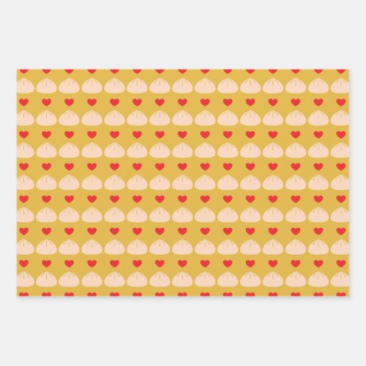 Longan Wrapping Paper Liebe Dumpling Geschenkpapier Set (Vorderseite)