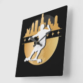 Longboard Downhill, Urban & Lifestyle Quadratische Wanduhr (Winkel)