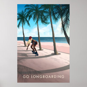 Longboard fahren Reisen Poster