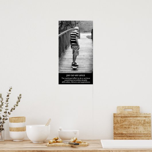 Longboard-Fahrer-Ausdauer Poster (Küche)