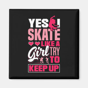 Longboard Freeboard Skateboarding weibliche Skater Magnet