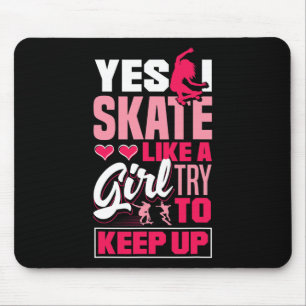 Longboard Freeboard Skateboarding weibliche Skater Mousepad