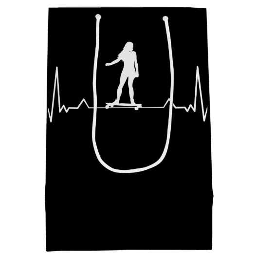 Longboard girl Heartbeat Mittlere Geschenktüte (Rückseite)
