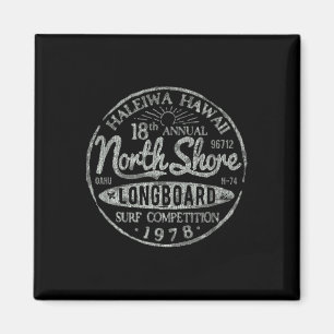 Longboard North Shore Surf Vintage Hawaii Strand Magnet