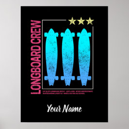 Longboard Olli Vintages Design für Skater Poster