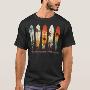 Longboard-Surfboards im Retro-Vintage-Stil Palmen  T-Shirt