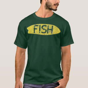 Longboard-Surfboards im Vintage-Retro-Fisch-Stil T-Shirt