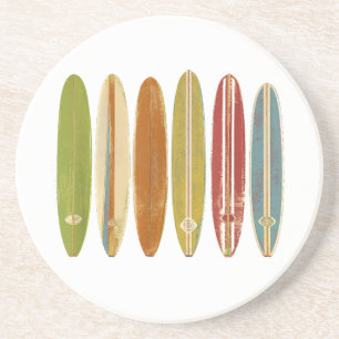 Longboard Surfboards im Vintage Retro Stil Surfen Getränkeuntersetzer