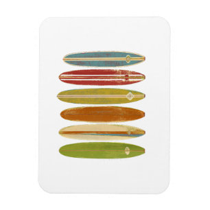 Longboard Surfboards im Vintage Retro Stil Surfen Magnet