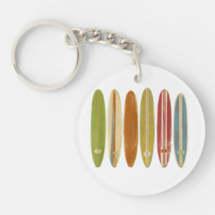Longboard-Surfboards im Vintage-Retro-Stil Surfen Schlüsselanhänger