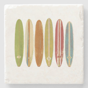 Longboard-Surfboards im Vintage-Retro-Stil Surfen Steinuntersetzer