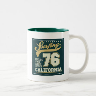 Longboard-Surfen Kalifornien 76 Zweifarbige Tasse