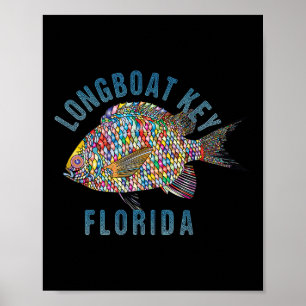 Longboat Key, Florida Beach Design _ Souvenir Illu Poster